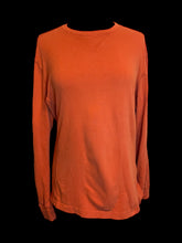 Load image into Gallery viewer, 0X Orange crewneck sweater w/ ribbed hems, &amp; visible stitching
