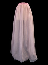 Load image into Gallery viewer, S Dusty rose sheer tule maxi skirt w/ elastic waist
